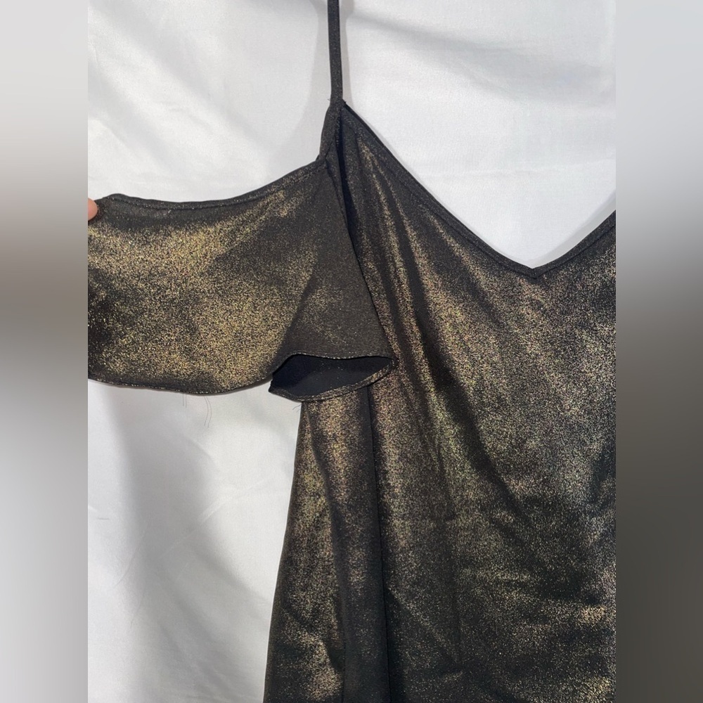 Atmosphere Off the Shoulder Womens Metallic Short Sleeve Tank Camisole Sz 12 NWT - Picture 3 of 6
